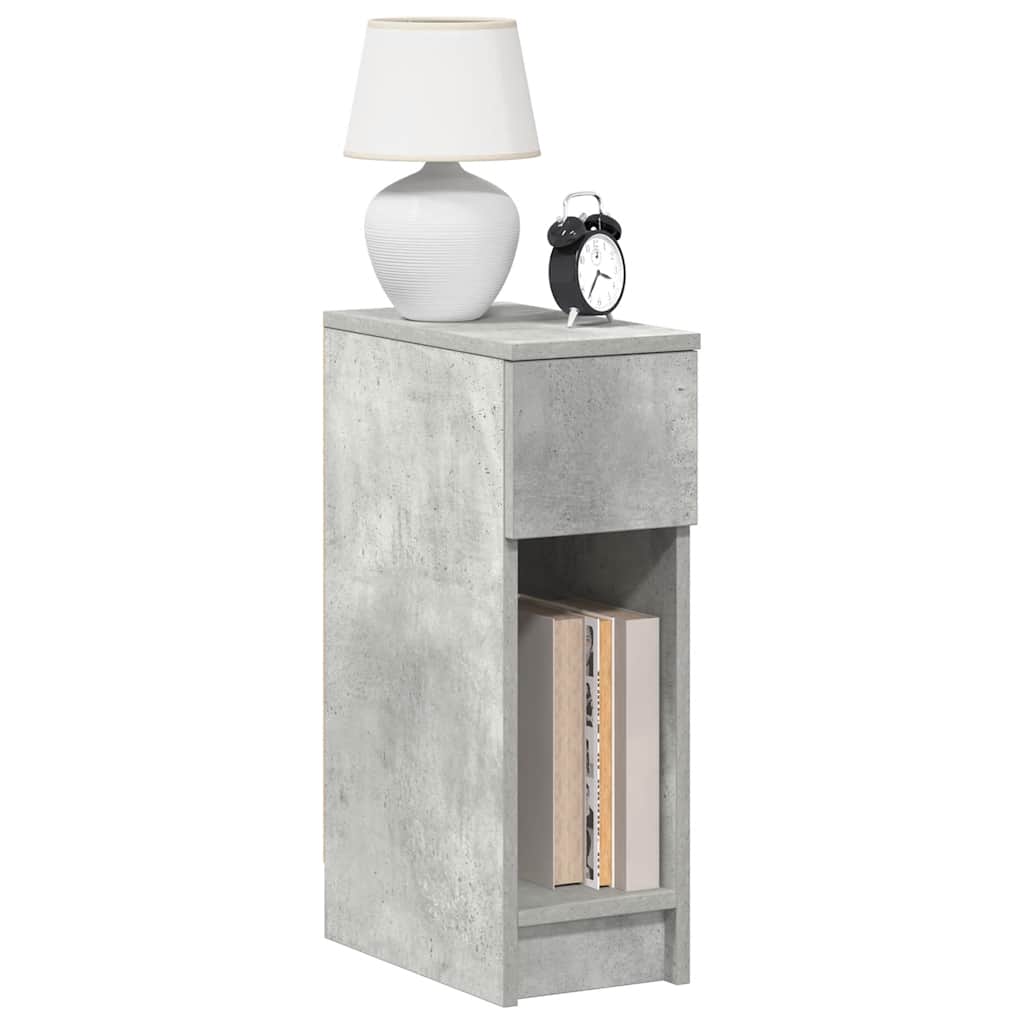 vidaXL Bedside Cabinets with Drawer 2 pcs Concrete Grey 20x36x60 cm