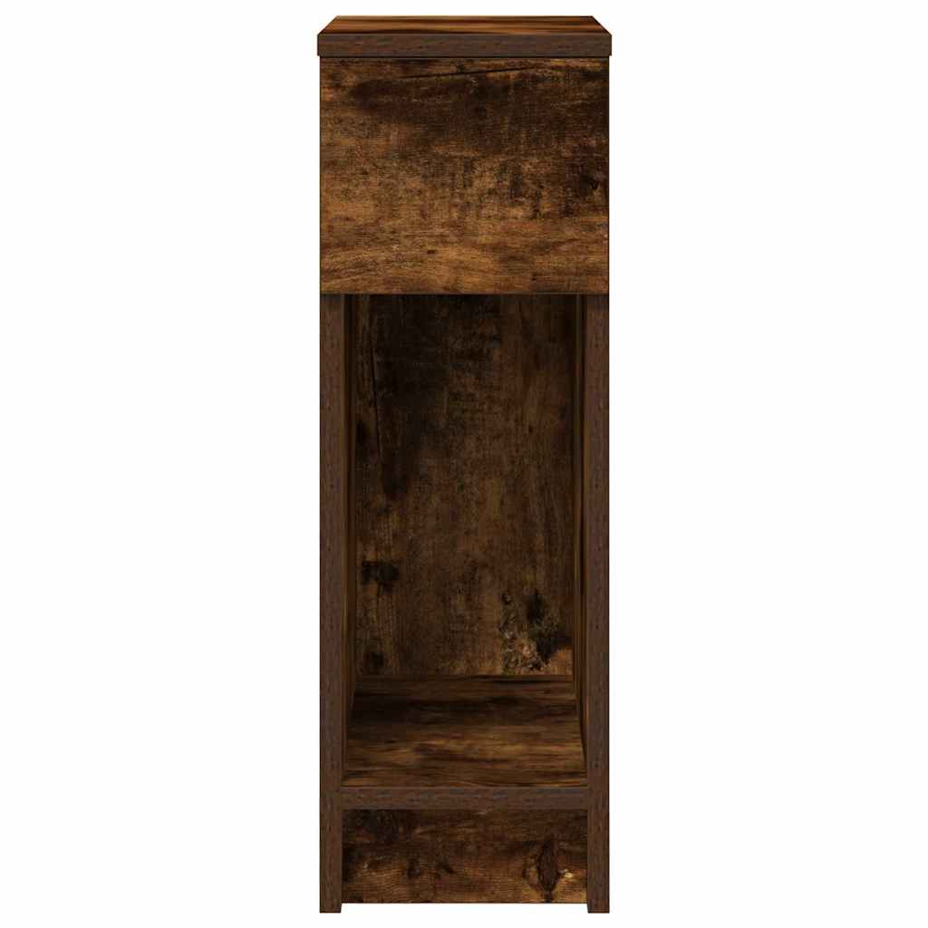vidaXL Bedside Cabinets with Drawer 2 pcs Smoked Oak 20x36x60 cm