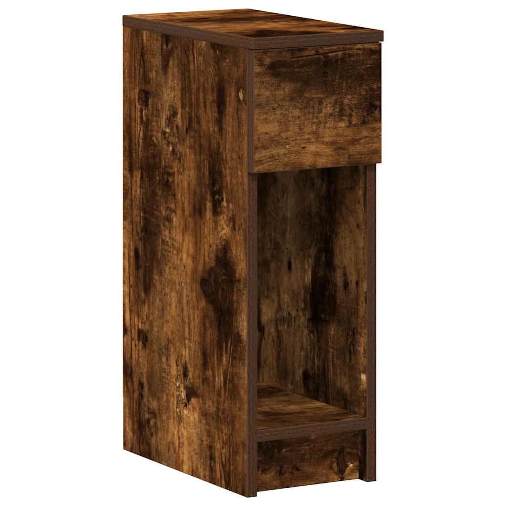 vidaXL Bedside Cabinets with Drawer 2 pcs Smoked Oak 20x36x60 cm