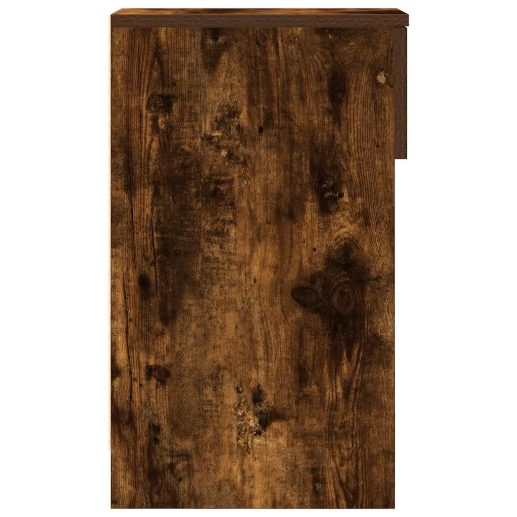 vidaXL Bedside Cabinets with Drawer 2 pcs Smoked Oak 20x36x60 cm