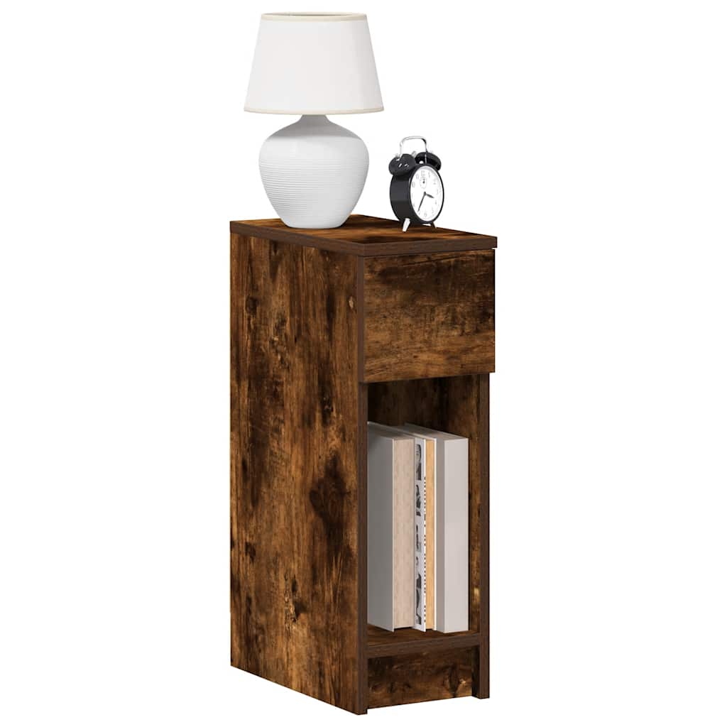 vidaXL Bedside Cabinets with Drawer 2 pcs Smoked Oak 20x36x60 cm