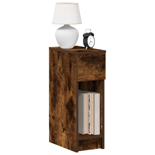 vidaXL Bedside Cabinets with Drawer 2 pcs Smoked Oak 20x36x60 cm