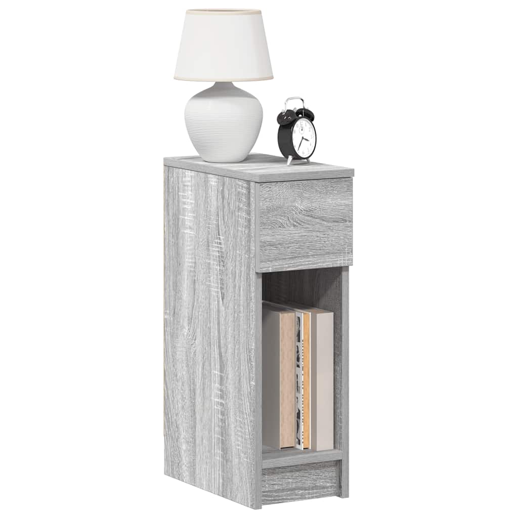 vidaXL Bedside Cabinet with Drawer Grey Sonoma 20x36x60 cm
