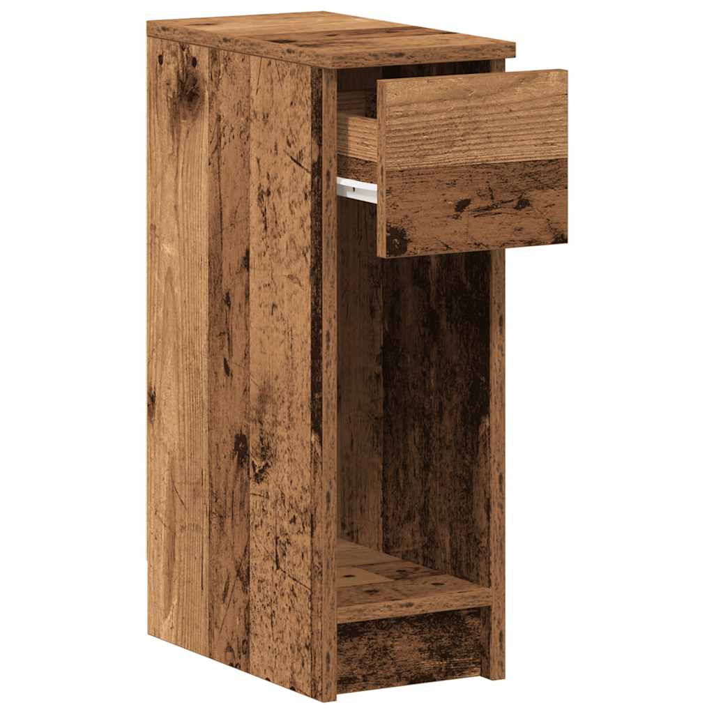 vidaXL Bedside Cabinet with Drawer Old Wood 20x36x60 cm