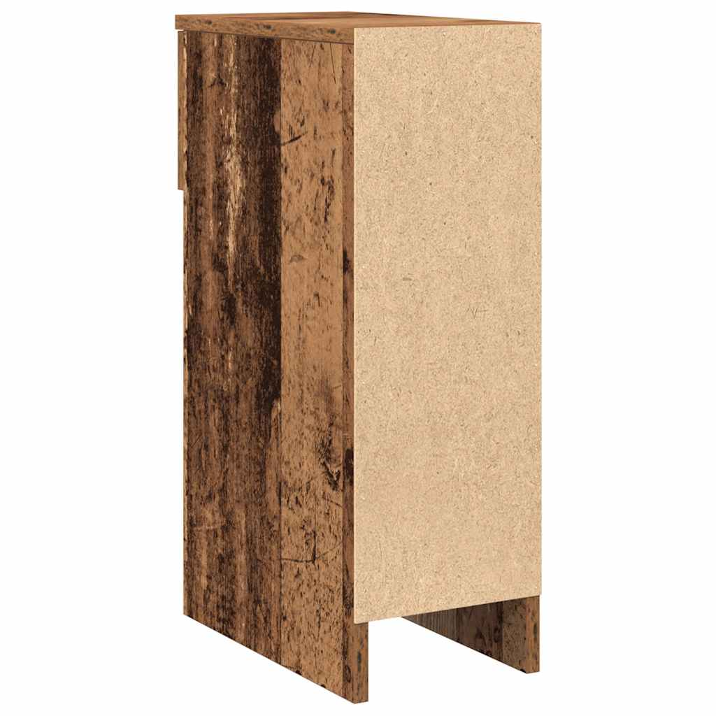 vidaXL Bedside Cabinet with Drawer Old Wood 20x36x60 cm