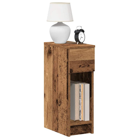 vidaXL Bedside Cabinets with Drawer 2 pcs Old Wood 20x36x60 cm