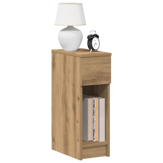 vidaXL Bedside Cabinet with Drawer Artisan Oak 20x36x60 cm