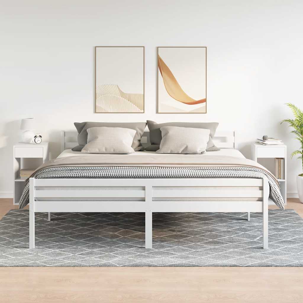 vidaXL Bedside Cabinets with Drawer 2 pcs White 35x34x66.5 cm
