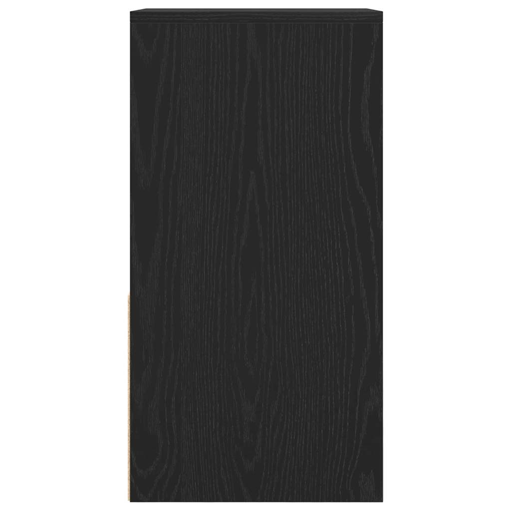 vidaXL Bedside Cabinet with Drawer Black Oak 35x34x66.5 cm