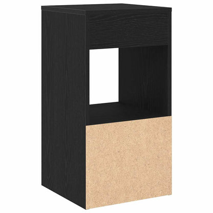 vidaXL Bedside Cabinet with Drawer Black Oak 35x34x66.5 cm