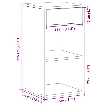 vidaXL Bedside Cabinet with Drawer Black Oak 35x34x66.5 cm