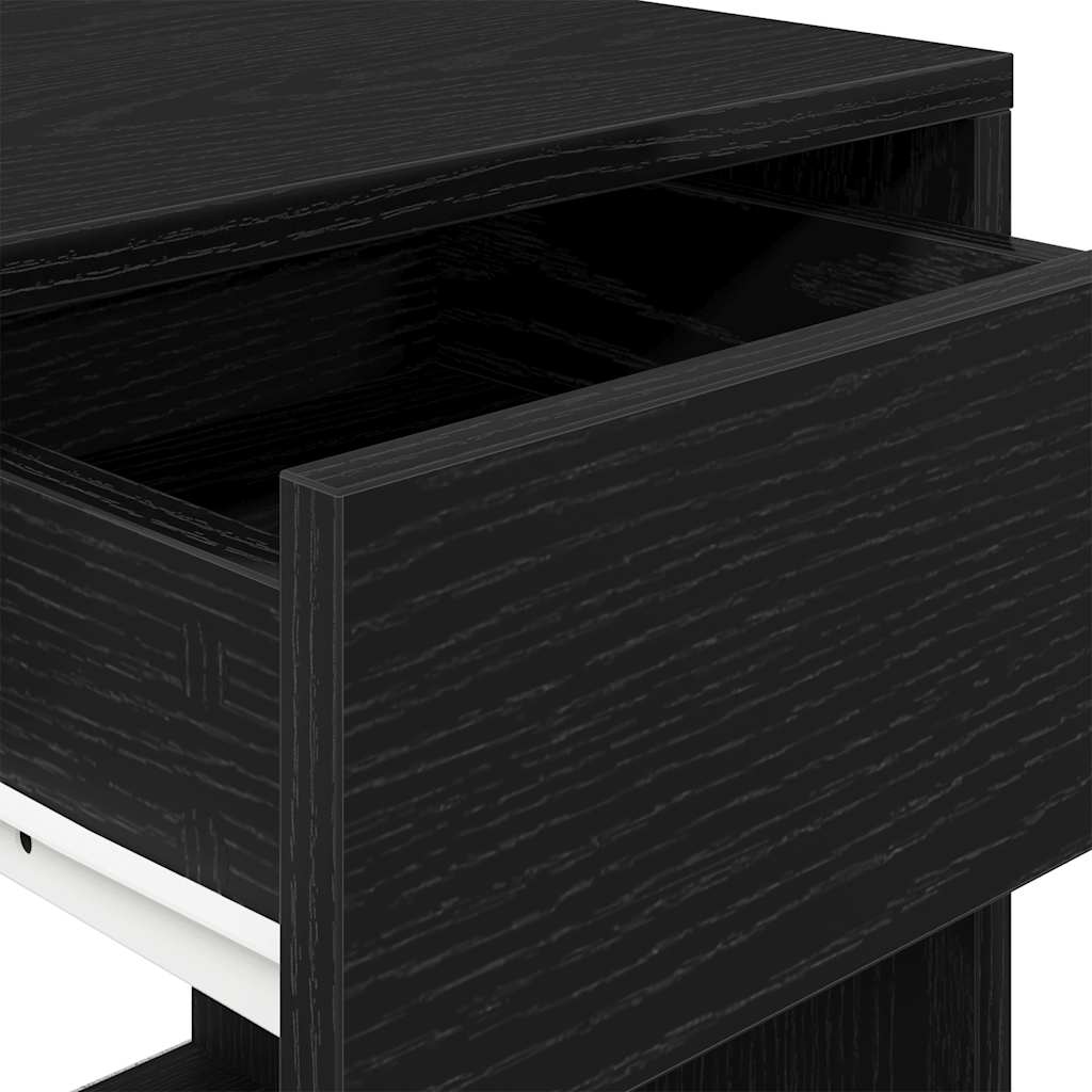 vidaXL Bedside Cabinets with Drawer 2 pcs Black Oak 35x34x66.5 cm