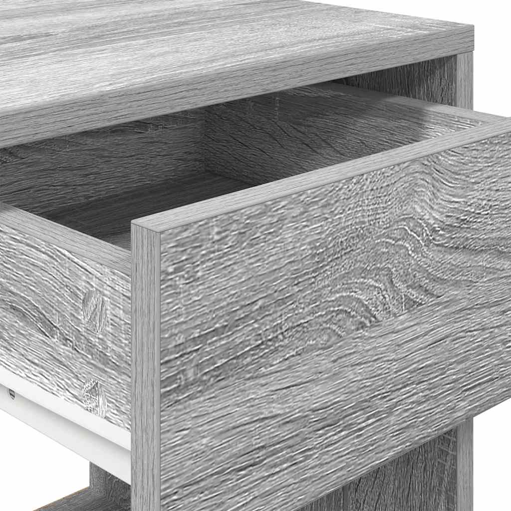 vidaXL Bedside Cabinets with Drawer 2 pcs Grey Sonoma 35x34x66.5 cm