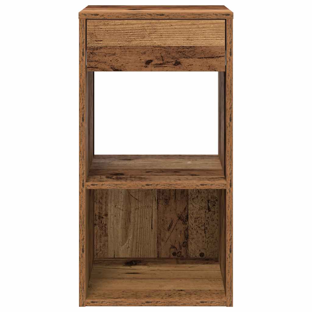 vidaXL Bedside Cabinets with Drawer 2 pcs Old Wood 35x34x66.5 cm