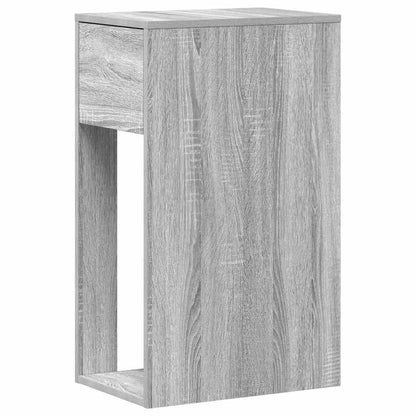 vidaXL Computer Tower Stand with Drawer Grey Sonoma 30x44x74 cm
