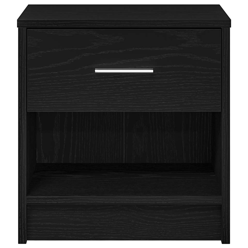 vidaXL Bedside Cabinet with Drawer Black 39x28x41 cm