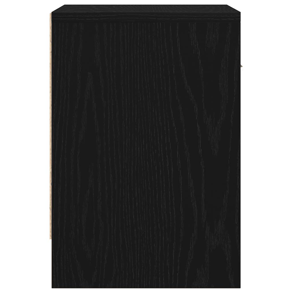 vidaXL Bedside Cabinets 2 pcs with Drawer Black 39x28x41 cm