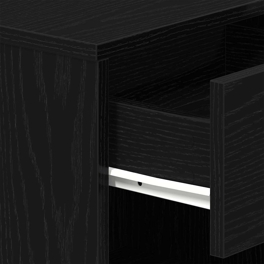 vidaXL Bedside Cabinets 2 pcs with Drawer Black 39x28x41 cm