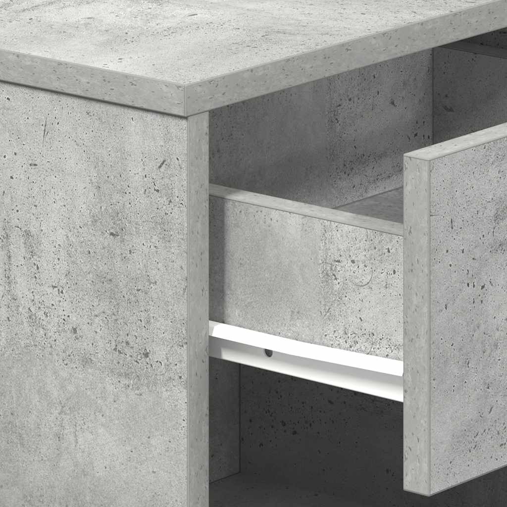 vidaXL Bedside Cabinet with Drawer Concrete Grey 39x28x41 cm