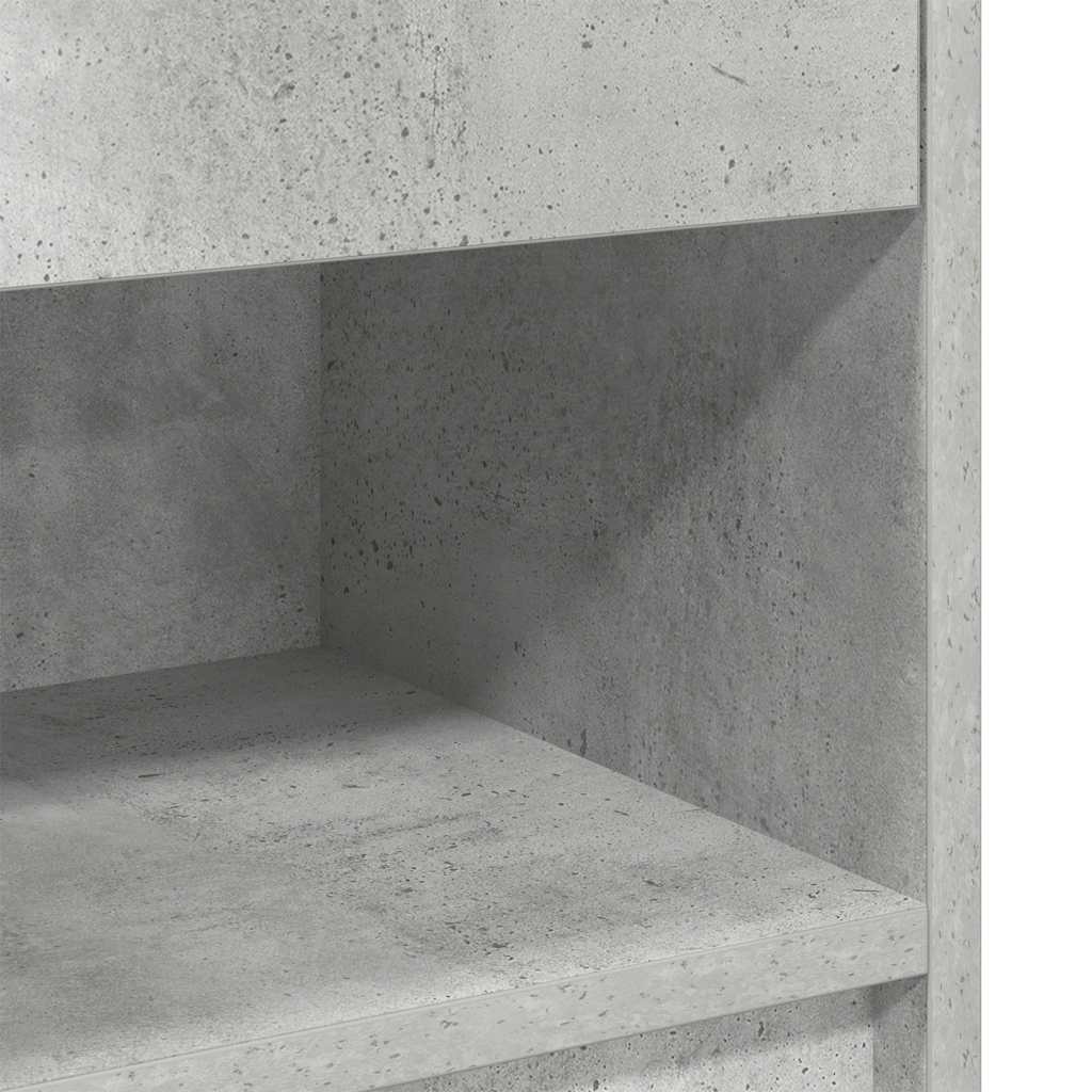 vidaXL Bedside Cabinet with Drawer Concrete Grey 39x28x41 cm