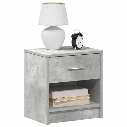 vidaXL Bedside Cabinets 2 pcs with Drawer Concrete Grey 39x28x41 cm