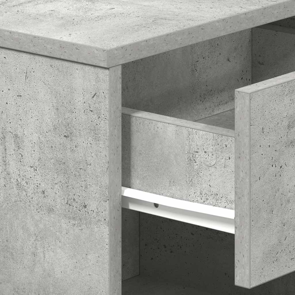 vidaXL Bedside Cabinets 2 pcs with Drawer Concrete Grey 39x28x41 cm