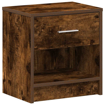 vidaXL Bedside Cabinets 2 pcs with Drawer Smoked Oak 39x28x41 cm