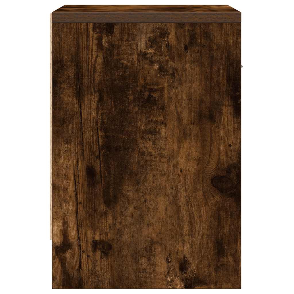 vidaXL Bedside Cabinets 2 pcs with Drawer Smoked Oak 39x28x41 cm