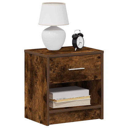 vidaXL Bedside Cabinets 2 pcs with Drawer Smoked Oak 39x28x41 cm