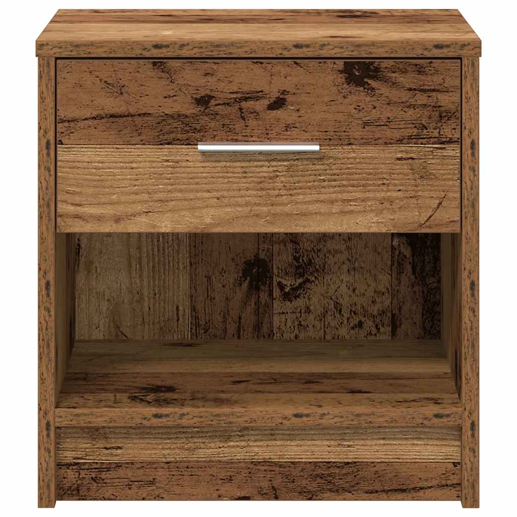 vidaXL Bedside Cabinet with Drawer Old Wood 39x28x41 cm