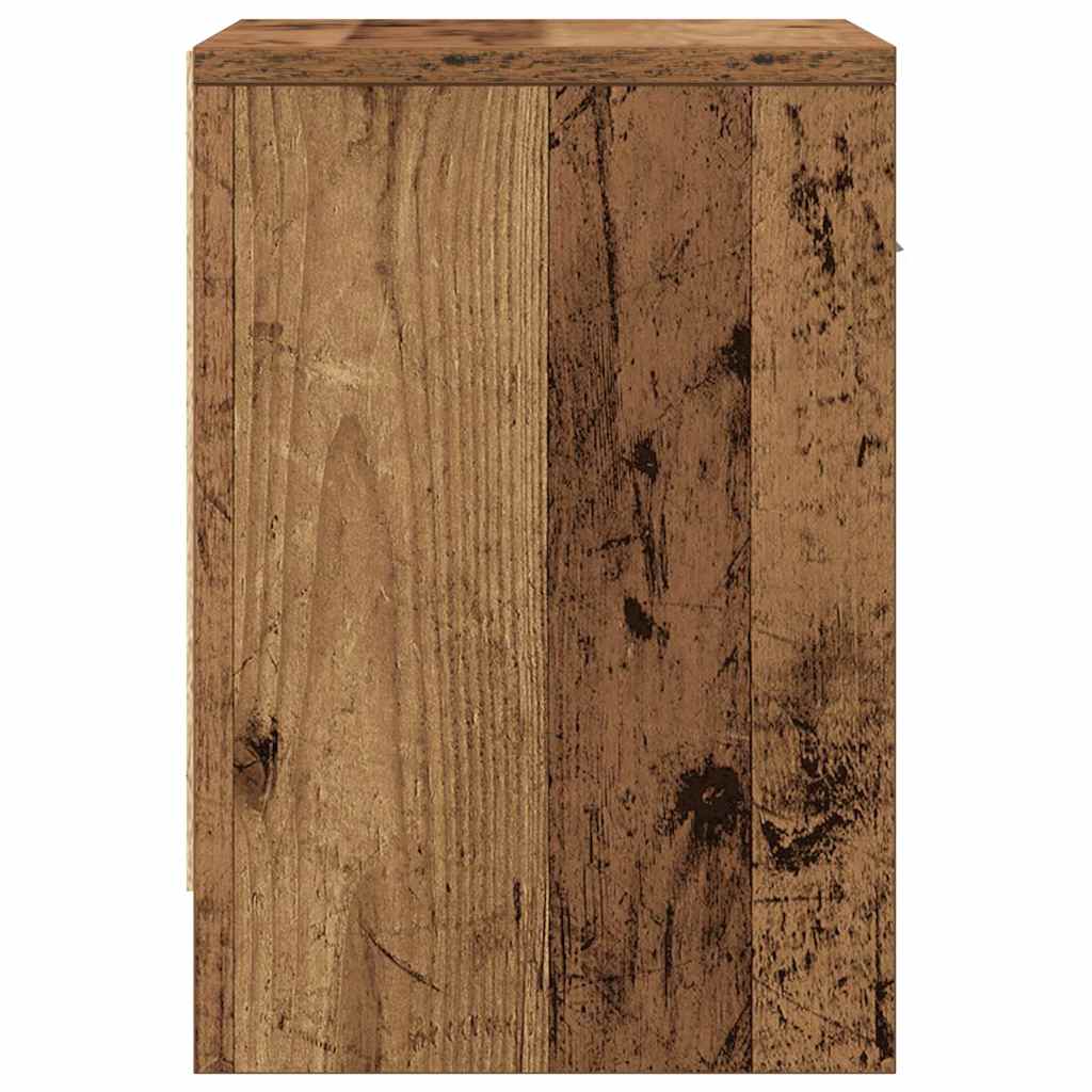 vidaXL Bedside Cabinet with Drawer Old Wood 39x28x41 cm