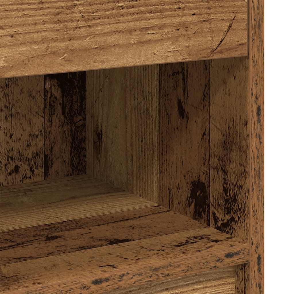 vidaXL Bedside Cabinet with Drawer Old Wood 39x28x41 cm