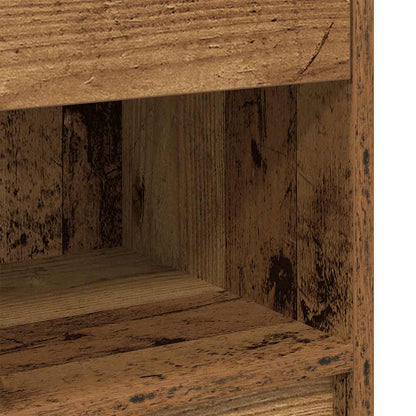 vidaXL Bedside Cabinet with Drawer Old Wood 39x28x41 cm