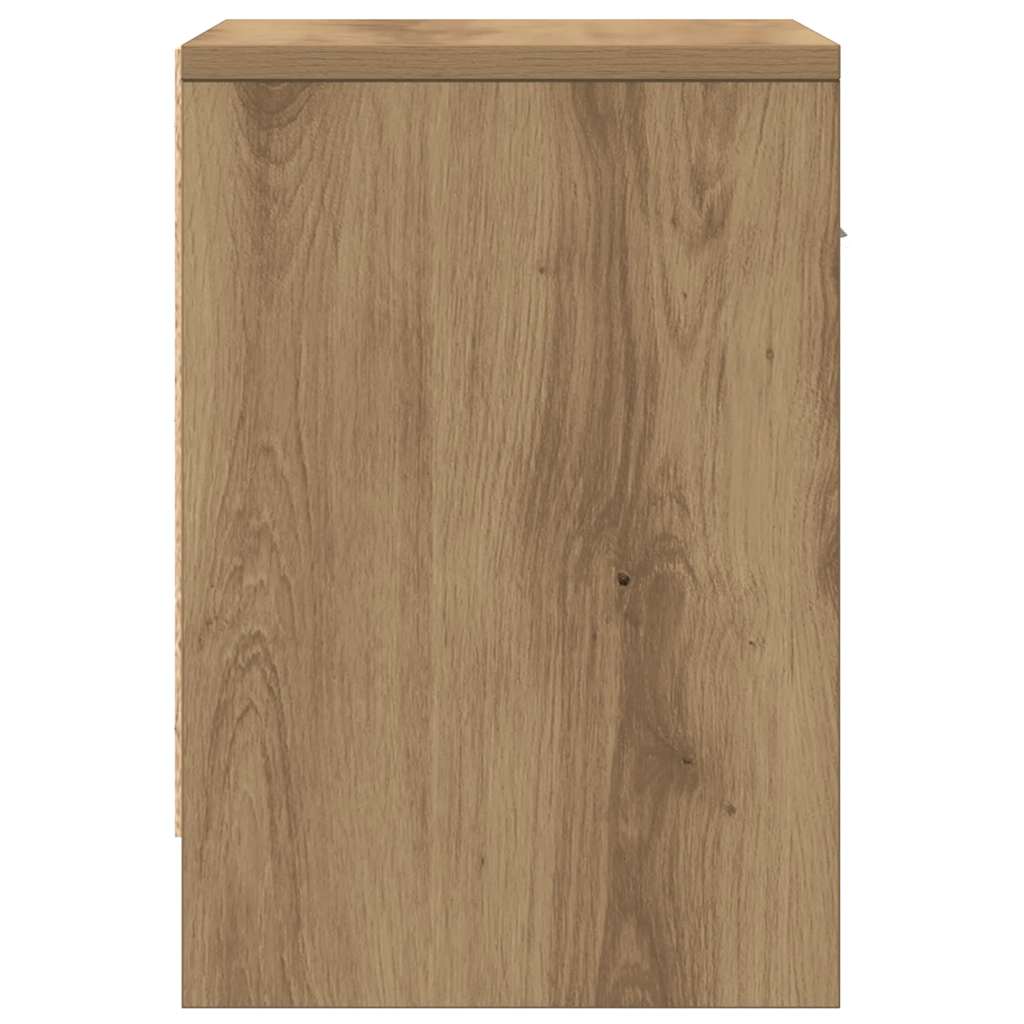 vidaXL Bedside Cabinet with Drawer Artisan Oak 39x28x41 cm