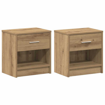 vidaXL Bedside Cabinets 2 pcs with Drawer Artisan Oak 39x28x41 cm
