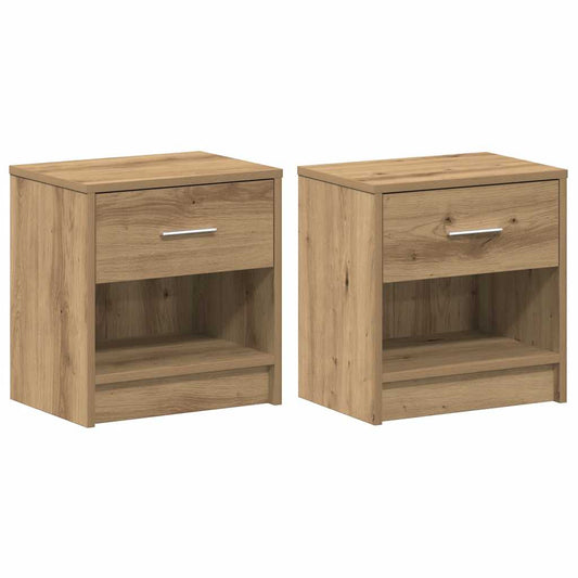 vidaXL Bedside Cabinets 2 pcs with Drawer Artisan Oak 39x28x41 cm