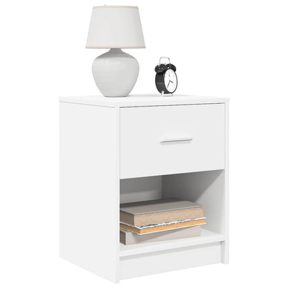vidaXL Bedside Cabinets 2 pcs with Drawer White 40x34x50 cm