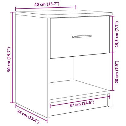 vidaXL Bedside Cabinets 2 pcs with Drawer Black 40x34x50 cm