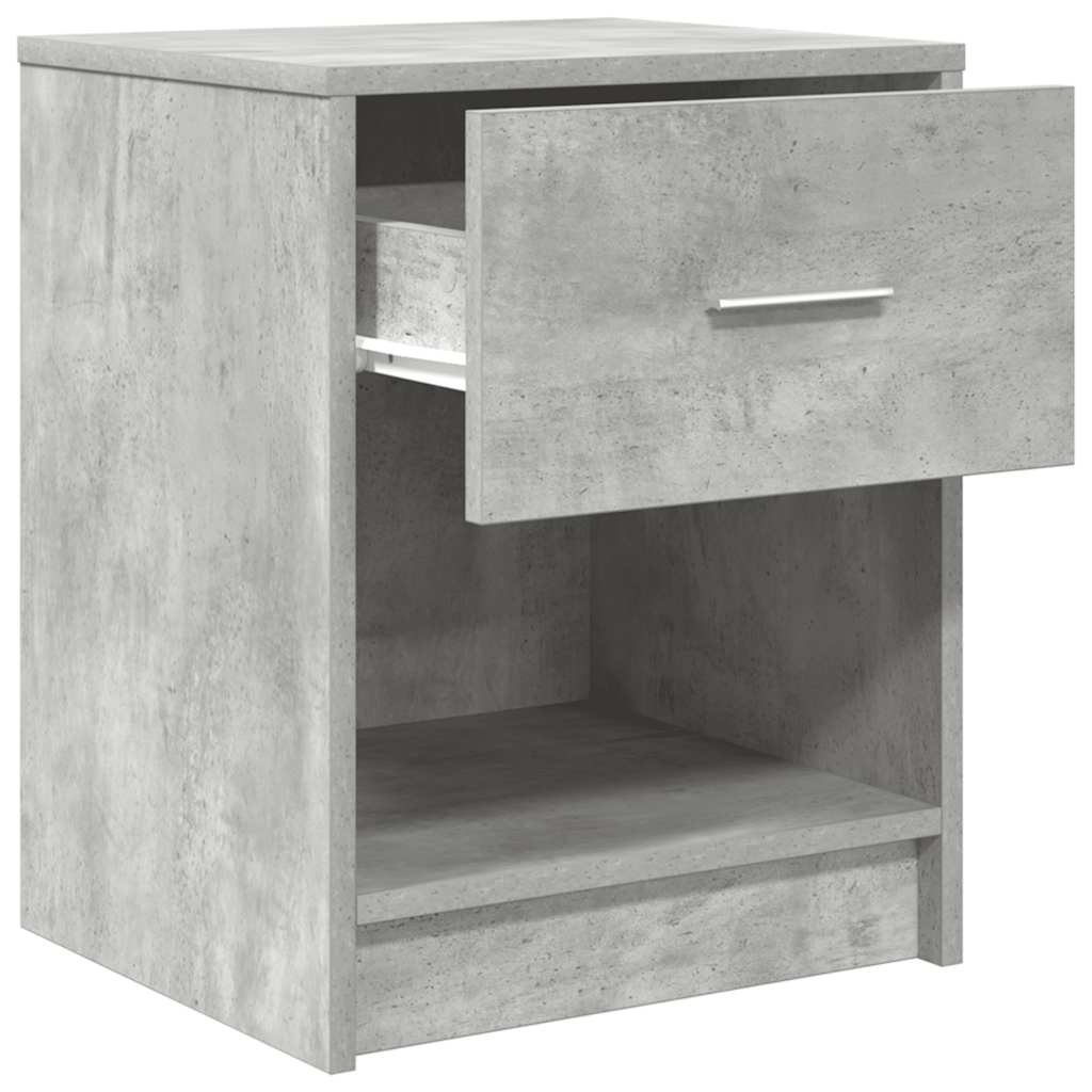vidaXL Bedside Cabinets 2 pcs with Drawer Concrete Grey 40x34x50 cm