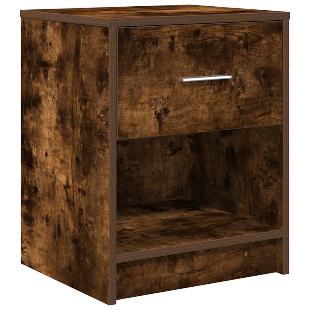 vidaXL Bedside Cabinet with Drawer Smoked Oak 40x34x50 cm