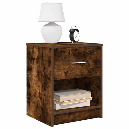 vidaXL Bedside Cabinet with Drawer Smoked Oak 40x34x50 cm