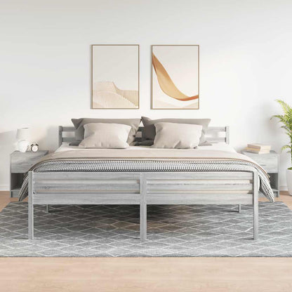 vidaXL Bedside Cabinets 2 pcs with Drawer Grey Sonoma 40x34x50 cm