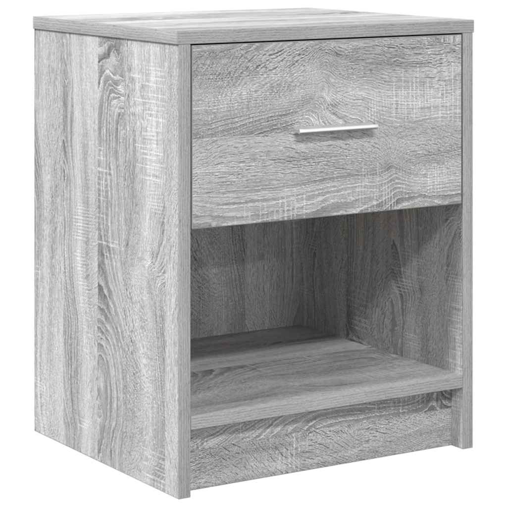 vidaXL Bedside Cabinets 2 pcs with Drawer Grey Sonoma 40x34x50 cm