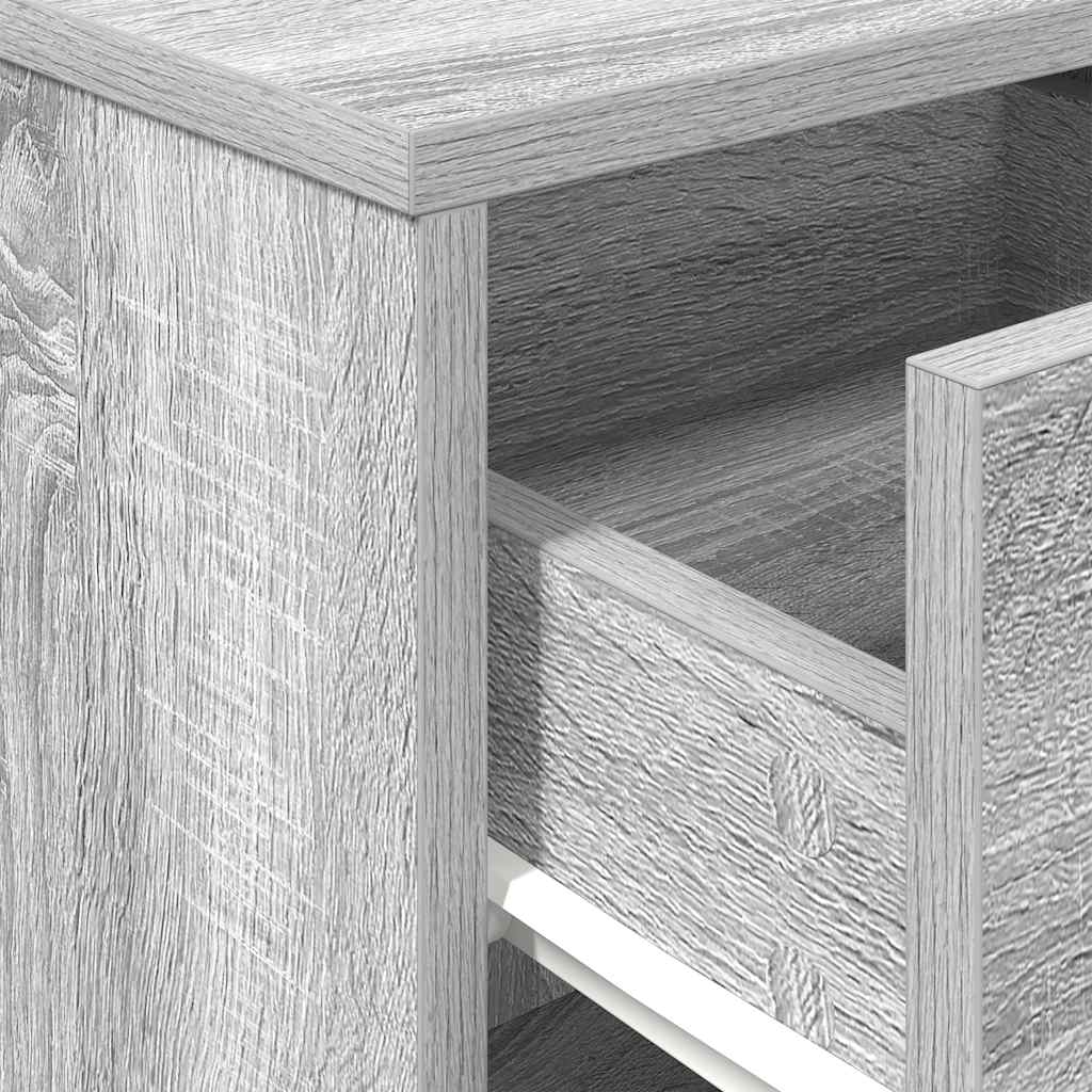 vidaXL Bedside Cabinets 2 pcs with Drawer Grey Sonoma 40x34x50 cm
