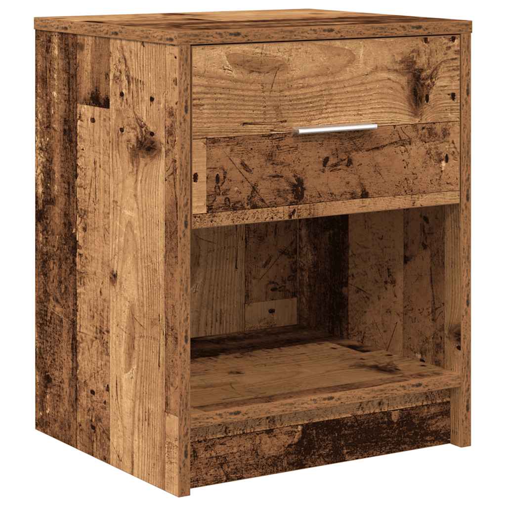 vidaXL Bedside Cabinets 2 pcs with Drawer Old Wood 40x34x50 cm