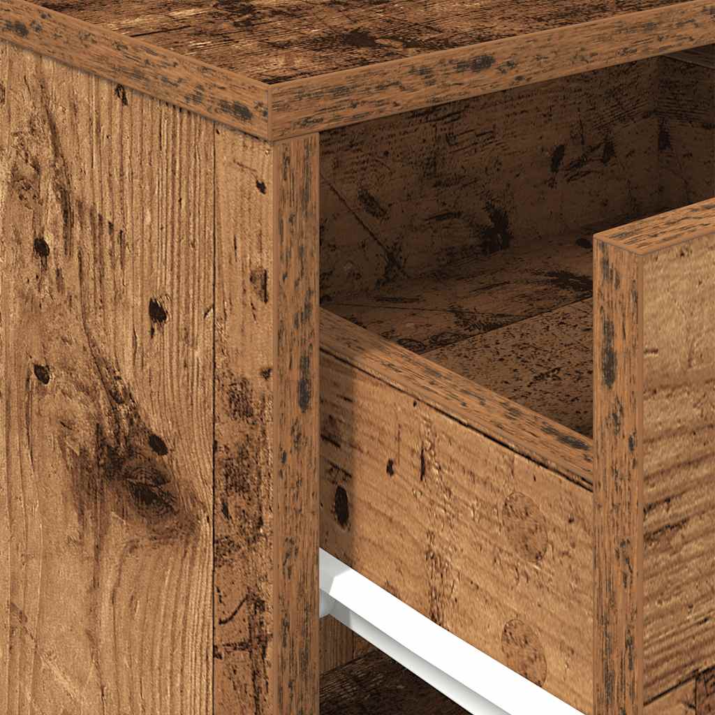 vidaXL Bedside Cabinets 2 pcs with Drawer Old Wood 40x34x50 cm