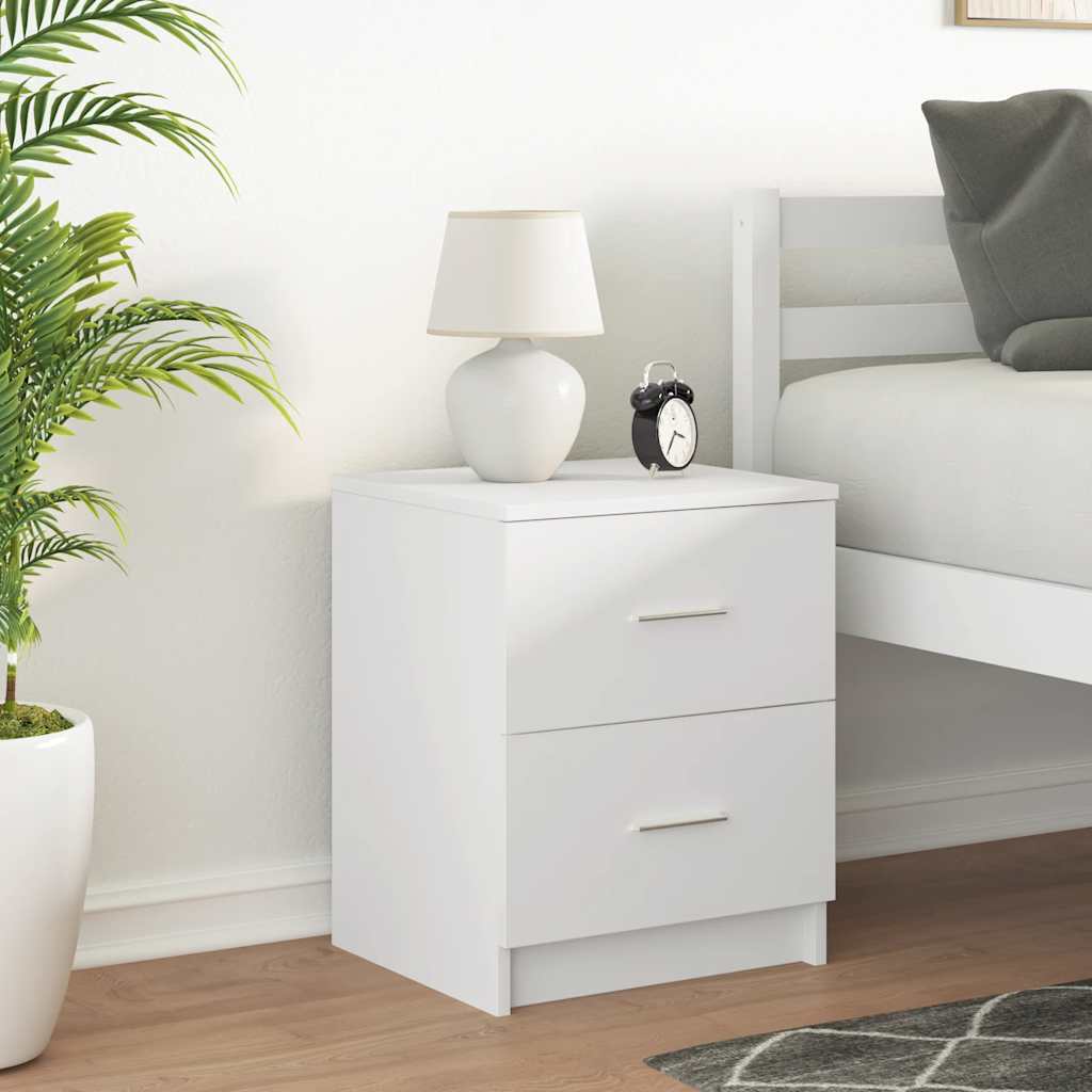 vidaXL Bedside Cabinet | White | Engineered wood | Compact | Bedside Cabinet