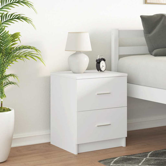 vidaXL Bedside Cabinet | White | Engineered wood | Compact | Bedside Cabinet