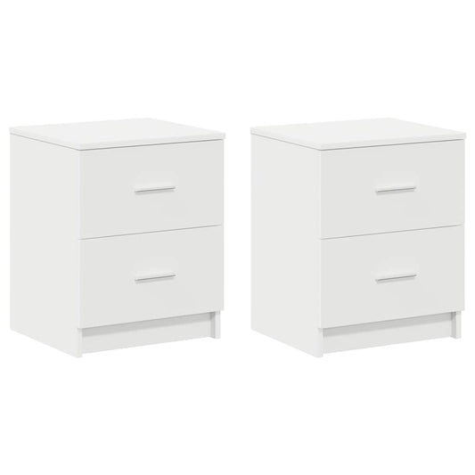 vidaXL Bedside Cabinet | Set of 2 | White | Engineered wood | Rectangular