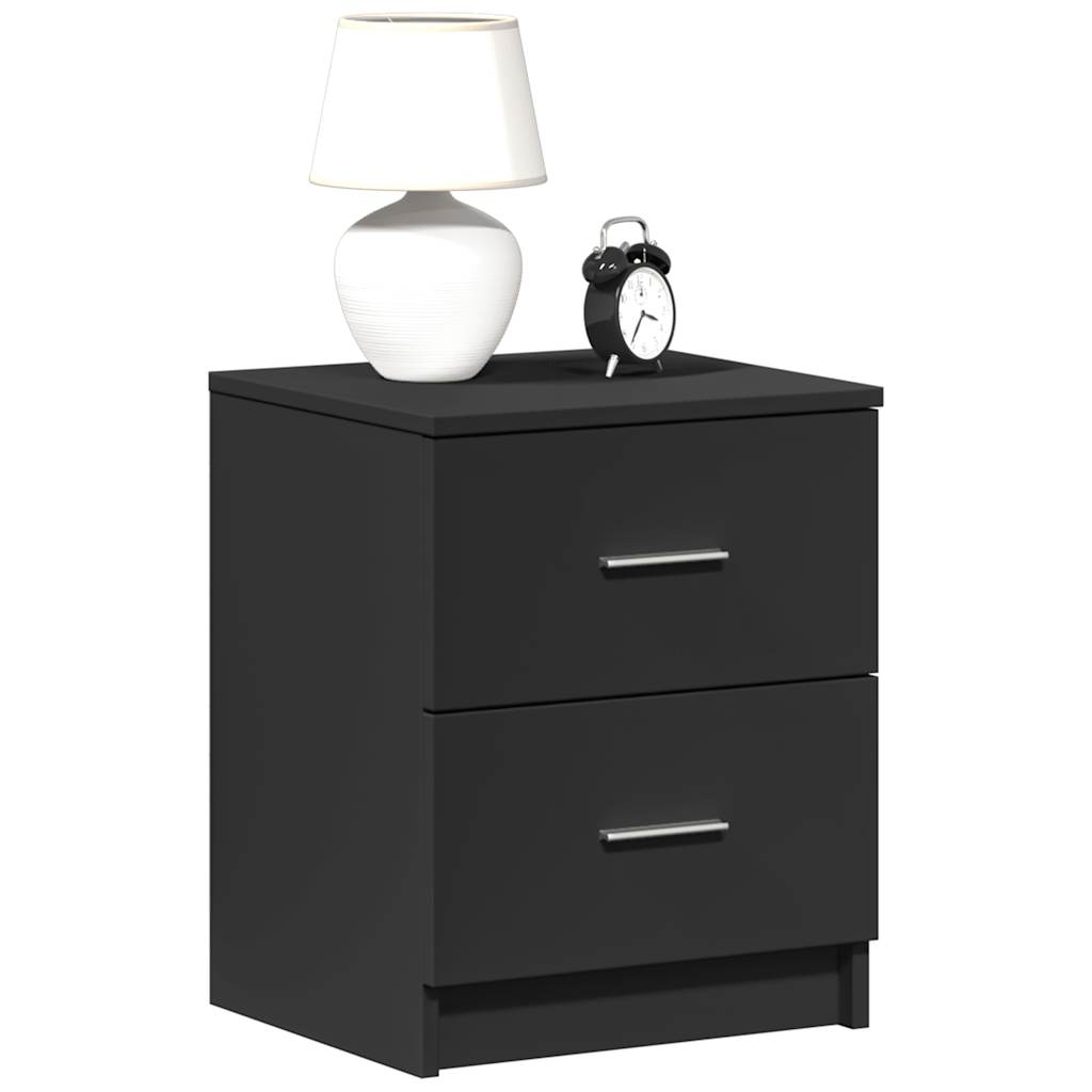 vidaXL Bedside Cabinet | Black | Engineered wood | Standard | Bedside Cabinet